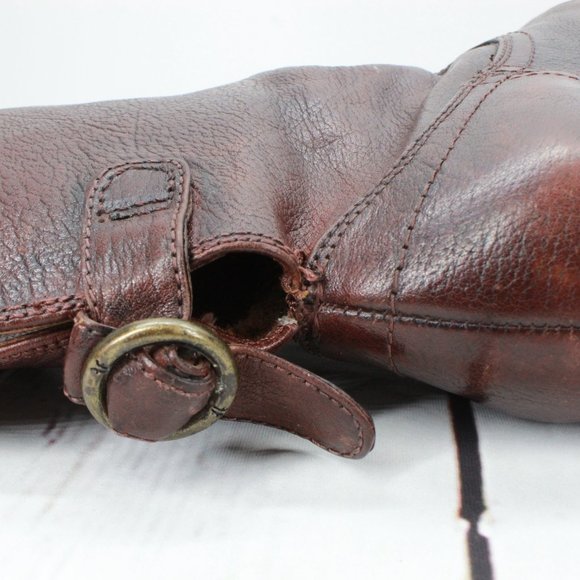 Frye Lucinda Short Brown Leather Western Cowboy Heeled Boots Size 8 M - Picture 8 of 10